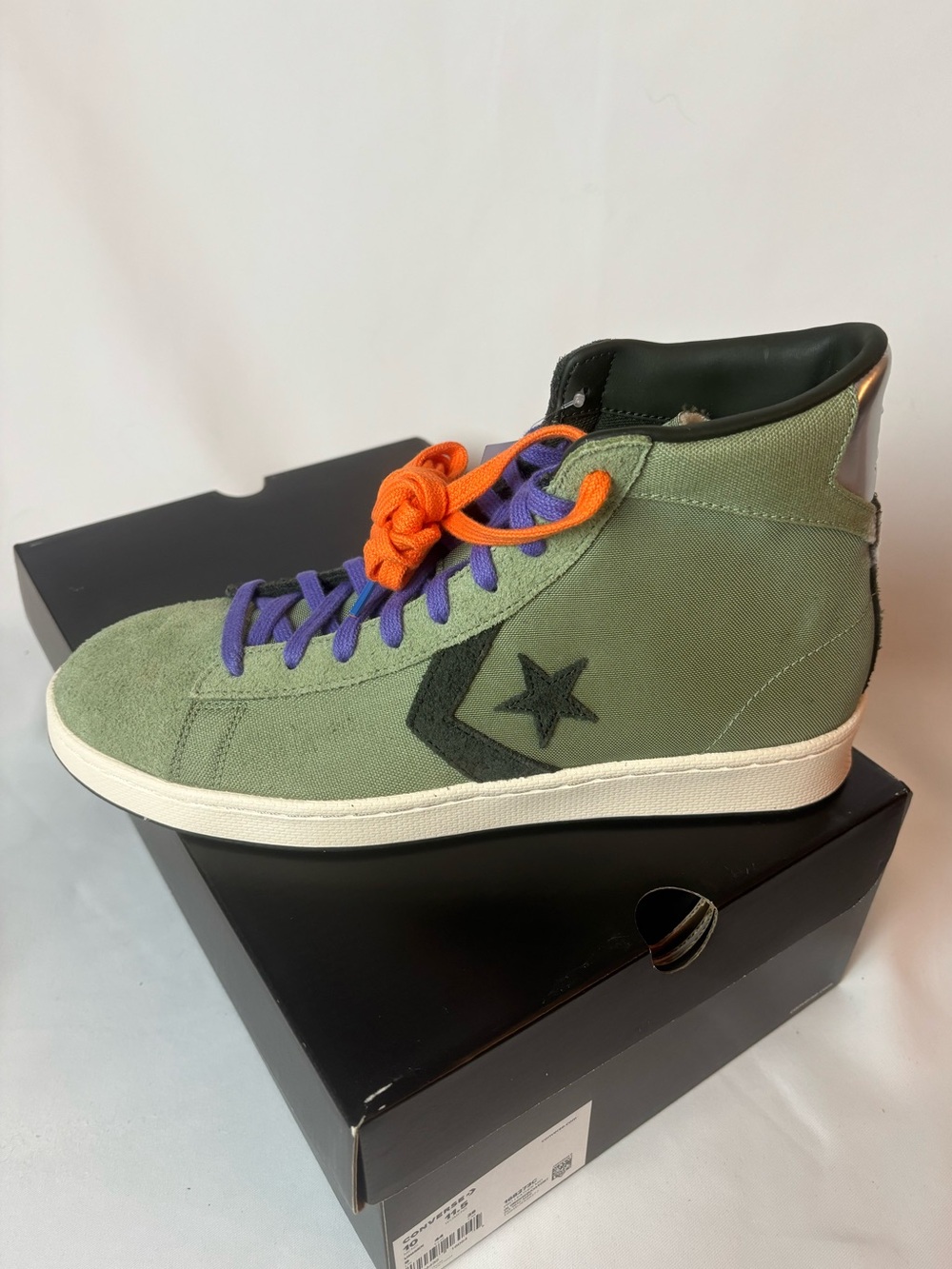 NIB Converse Pro Leather Mid Oil Green Sequoia Egret M 10 W 11.5 168273C